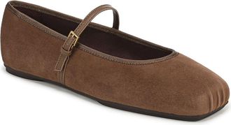 Franco Sarto Oriel Ballet Flat in Dark Brown Suede at Nordstrom, Size 11
