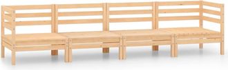 vidaXL Juego De Muebles De Jard&iacute;n 4 Piezas Madera Maciza De Pino Vidaxl