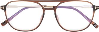 Tom Ford Eyewear tortoiseshell pilot-frame glasses - men - Acetate/Metal - One Size - Brown
