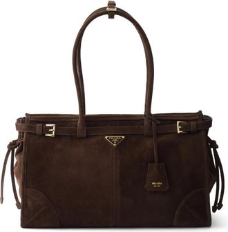 Prada Bonnie Large Suede Handbag