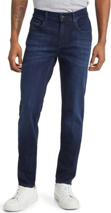 7 For All Mankind Luxe Performance Plus Slimmy Taper Jeans in Deep Blue at Nordstrom, Size 29
