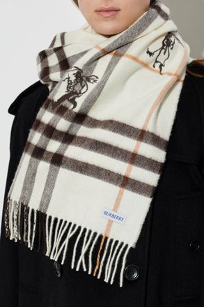 Burberry Cashmere Scarf, Unisex, Cream