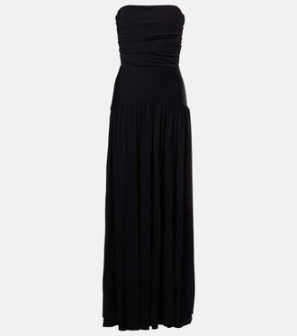 Staud Mariana ruched jersey maxi dress