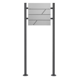 ML Design Ecd Germany Buz&oacute;n Correos De Pie 37 X 11 X 37cm Acero Dise&ntilde;o Moderno Gris Claro Y Soporte Negro 120cm Altura Para El Portal Compartimiento Integrado D