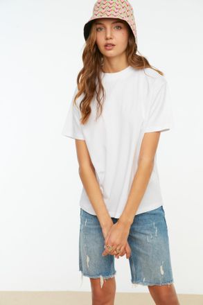 Trendyol Vrouwen Staande kraag Standaard mouw Basis T-shirt