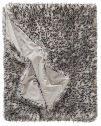 Schubiger M&ouml;bel Plaid Snow Leo, Grau-Weiss 130x170 cm