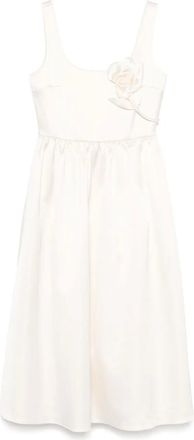 Self Portrait Abito midi in raso con applicazione - Toni neutri