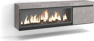 Skraut Home Skraut Home - Mueble Tv, Televisi&oacute;n, Muebles De Sal&oacute;n, Almacenaje, 160, Para Tv Hasta 65, Chimenea El&eacute;ctrica Xxl, Colgado, Suspendido, Estilo Moderno,