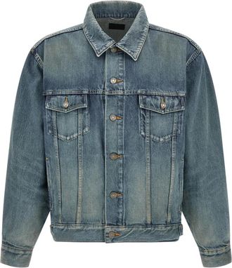 Saint Laurent Trucker Jacket - Heren - Spijkerjassen - Blauw - L - Katoen - Jassen