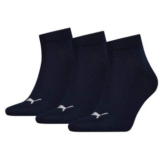 Puma 271080001 UK 12-14 Unisex Quarter Socks (3 Pair Pack) Navy