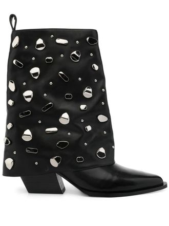 Marc Ellis 65mm stud-embellished boots - Black
