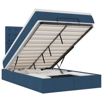 vidaXL Estructura De Cama Otomana Colch&oacute;n Tela Azul 120x190 Cm