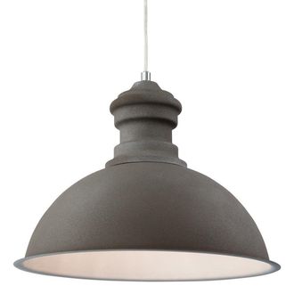 Netlighting Aztec 1 Light Dome Ceiling Pendant Rough Sand Concrete E27 in Grey