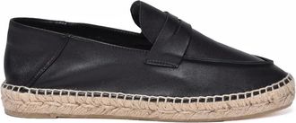 Castaner Black Penny Strap Artisanal Rope Sole Loafers