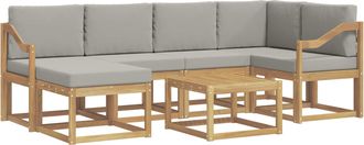 vidaXL Conjunto De Sof&aacute;s De Exterior 7 Uds. Blanco Y Gris Claro Vidaxl