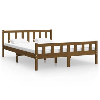 Berkfield Home Bed Frame Honey Brown Solid Wood 120x200 cm | Size: Small Double