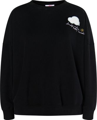 Mymo Sweatshirt met applicatie Dames zwart