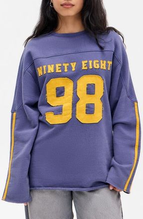 BDG Number Appliqu&eacute; Cotton Sweatshirt in Blue at Nordstrom, Size X-Large