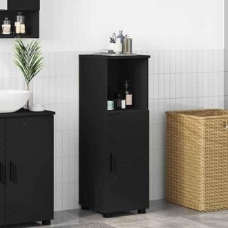 vidaXL vidaXL Mobile da Bagno Nero 30 x 35 x 95 cm Legno multistrato