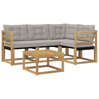 vidaXL Conjunto De Sof&aacute;s De Exterior 5 Pcs Blanco Y Gris Claro Vidaxl