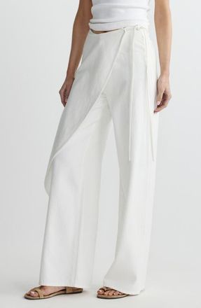 DL1961 Zoie Wide Leg Wrap Jeans in White Aura at Nordstrom, Size 24