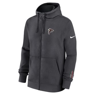Nike Atlanta Falcons Playbook Page Club Nike Mens NFL Full-Zip Hoodie in Grey | 01NC466M96-YYQ