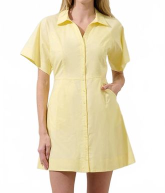 Sugarlips Durella Button Down Mini Dress In Yellow