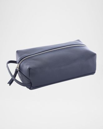 Royce Leather Monogrammed Compact Leather Toiletry Bag