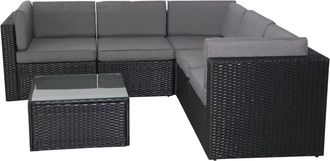 Concept Usine Conjunto de muebles de jardin de 5 plazas en resina tejida con mesa ne