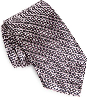 Ermenegildo Zegna Paglie Woven Mulberry Silk Tie in Pink at Nordstrom
