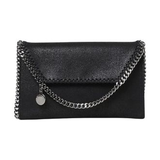 Stella McCartney Clutches, female, Black, ONE SIZE, Chain Trim Envelope Clutch
