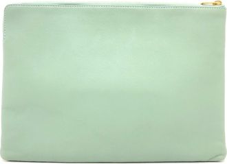 Celine Green Leather Clutch Bag Pouch (Pre-Owned)