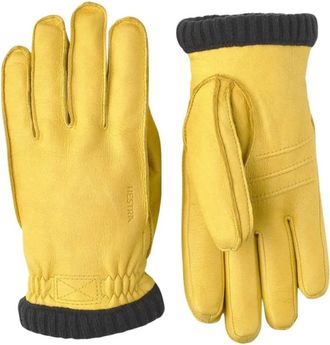 Hestra Deerskin Primaloft Rib Handschoenen- Geel - Heren - Handschoenen - Geel - 8 IN - Leer - Accessoires