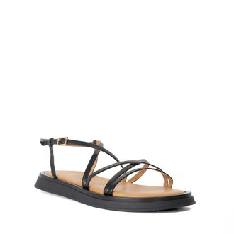 Dune London Womens Ladies Laia - Padded Sole Strappy Sandals - Black Leather - Size UK 8