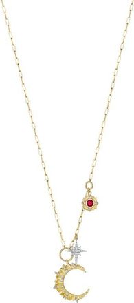 Hueb Penka Diamond & Ruby Multicharm Necklace in Yellow And White Gold at Nordstrom, Size 18