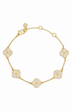 Kate Spade New York Pav&eacute; Scattered Clover Bracelet in Clear/gold at Nordstrom