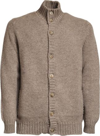 Fedeli Four-Ply Knit Cashmere Cardigan With Stand-Up Collar