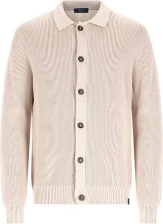 Fay Katoenen Gebreide Vest - Heren - Truien - Beige - Maat: XL Katoen