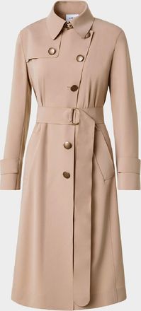 Akris Techno Laser Cut Crepe Belted Trench Coat