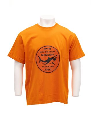 Burberry Orange Cotton Mens T-Shirt