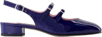 Carel Womens Peche Sandals - Carel Leather Blue Calfskin Shoes Mules
