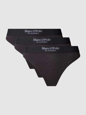 Marc O'Polo String mit elastischem Logo-Bund im 3er-Pack in Black, Gr&ouml;&szlig;e M