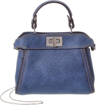 Fendi Fendi Nano Peekaboo Leather Clutch