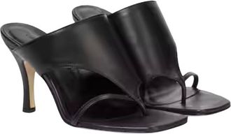 CHRISTOPHER ESBER Black Leather Binx Mules Size 38