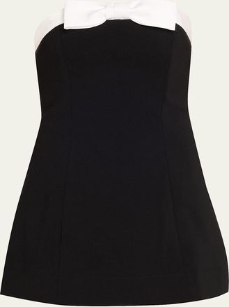 Alice & Olivia Katya Sculpted Bow Romper
