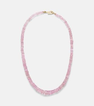 Ileana Makri 18kt gold beaded necklace with morganites