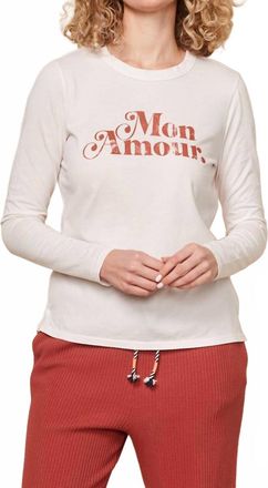 Sundry Mon Amour Long Sleeve Crew Tee In Oyster