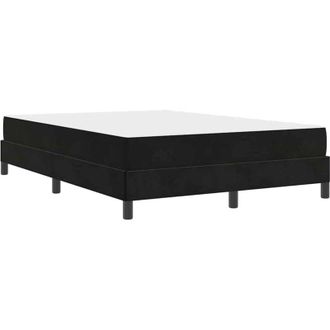 vidaXL Box Spring Bed with Mattress Black 140 x 220 cm Fabric vidaXL