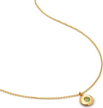 Monica Vinader August Birthstone Peridot Pendant Necklace in 18K Gold Vermeil/August at Nordstrom