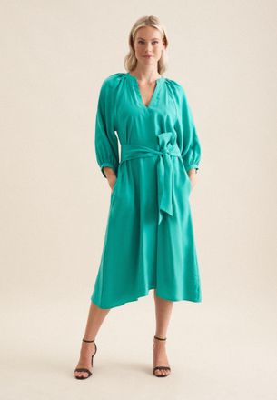 Seidensticker Sommerkleid SEIDENSTICKER Schwarze Rose, Damen, Gr. XS34, Normalgr&ouml;ssen, blau (t&uuml;rkis), 88% Modal, 12% Polyester, unifarben, oversize, Rundhals, Kleid